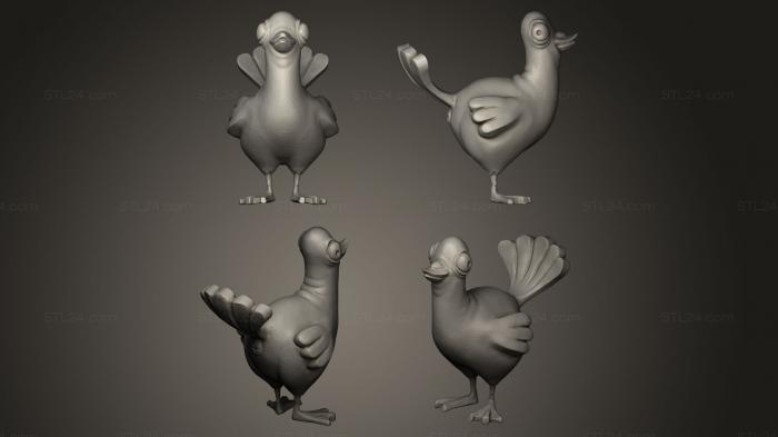 Bird figurines (Cartoon Pigeon, STKB_0082) 3D models for cnc